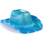 Cappelli western blu con glitter per matrimonio per Uomo 