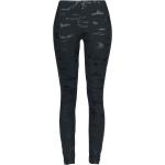 Pantaloni skinny militari neri 5 XL taglie comode in poliestere mimetici per Donna Black Premium by EMP 
