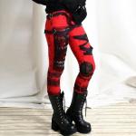Leggings stampati punk rossi 3 XL taglie comode per la primavera per Donna LAPA 