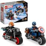 LEGO Marvel Motociclette di Black Widow e Captain America, Set Avengers Age of Ultron con 2 Supereroi e Moto Giocattolo, Giochi per Bambini e Bambine dai 6 Anni 76260