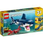 lego creator 3 in 1 - creature degli abissi - lego 31088 set 3 in 1 con squalo giocattolo e figure di animali marini anni 7+