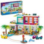 lego friends - casa delle vacanze sulla spiaggia - lego 41709 con piscina, mini bamboline mia e accessori anni 7+