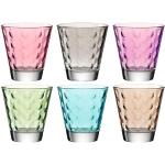 Bicchieri multicolore di vetro 6 pezzi da acqua Leonardo 