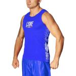 Vestiti ed accessori blu L di raso traspiranti senza manica da boxe per Uomo Leone 