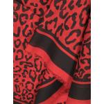 Sciarpe scontate rosse leopardate con frange stampate Dolce&Gabbana Dolce 