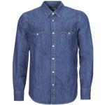 Camicie scontate blu XXL taglie comode manica lunga con manica lunga per Uomo Levi's Barstow western 
