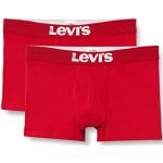 Levi's Levis Men Solid Basic Trunk 2P Boxer Aderenti, Rosso (Chili Pepper 186), S (Pacco da 2) Uomo
