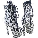 Stivali larghezza A eleganti numero 43 zebrati con cerniera con tacco per Donna 