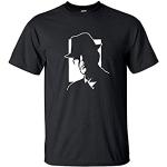 LIMENGDA Leonard Cohen Silhouette T Shirt Graphic Top Tee Camiseta Short-Sleeve Men T-Shirt Black XL