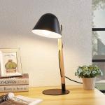 Lampade da tavolo design scontate nere di legno compatibile con E27 