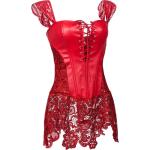 Corsetti sexy burlesque rossi 3 XL taglie comode per Donna 