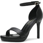 Sandali eleganti neri numero 33 con punta aperta con tacco per Donna 