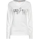 Magliette & T-shirt bianche L di cotone tinta unita con scollo a V manica lunga con scollo a V per Donna Liu Jo 