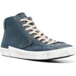 Sneakers alte larghezza E blu numero 46 di gomma con stringhe Philippe Model Paris 