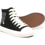 Sneakers alte larghezza A nere numero 33 di gomma con stringhe per Donna Burberry Kids 