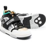 Sneakers larghezza E scontate nere numero 21 di gomma con glitter chiusura velcro a strappo per Donna Moschino Kids 
