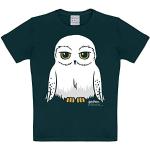 T-shirt retrò nere di cotone per bambini LOGOSHIRT Harry Potter Hedwig 