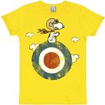 Magliette & T-shirt gialle S di cotone lavabili in lavatrice con scollo rotondo per Donna LOGOSHIRT Snoopy 