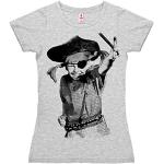 Logoshirt® Pippi Calzelunghe I Pirata I Maglietta I T-Shirt Stampate I Donna I Grigio Melange I Design Originale su Licenza I Taglia XS