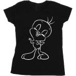 Magliette & T-shirt stampate nere XXL taglie comode manica lunga per Donna Baby Looney Tunes Looney Tunes Gatto Silvestro e Titti Titti 