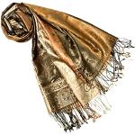Lorenzo Cana Sciarpa pashmina da donna in tessuto jacquard 100% seta, 70 x 190 cm, sciarpa in seta Paisley, marrone