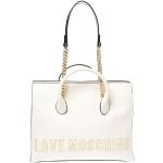 Shopper scontate bianche con borchie per Donna Moschino Love Moschino 