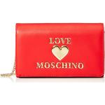Pochette scontate eleganti rosse di pelle con tracolla per Donna Moschino Love Moschino 