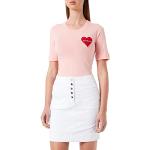 Love Moschino Garment Dyed Miniskirt Gonna, Optical White, 40 da Donna