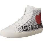 Sneakers alte larghezza E casual bianche numero 38 con stringhe per Donna Moschino Love Moschino 