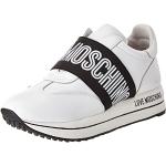 Sneakers slip on larghezza E eleganti bianche numero 40 di gomma con allacciatura elasticizzata per Donna Moschino Love Moschino 