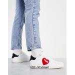 Sneakers stringate scontate casual bianche numero 35 in poliuretano antiscivolo Moschino Love Moschino 
