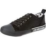 Sneakers stringate larghezza E casual nere numero 35 di gomma con stringhe con tacco fino a 3 cm led per Donna Moschino Love Moschino 
