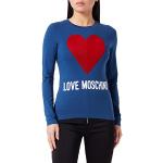 Magliette & T-shirt blu L con paillettes manica lunga ricamate per Donna Moschino Love Moschino 