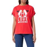 Bluse rosse L a tema pinquino mezza manica per Donna Moschino Love Moschino 