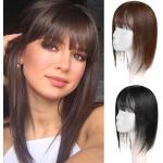 Extension nere naturali per capelli castani per capelli sintetici a clip per Donna LUPU 