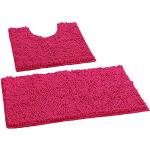 Tappetini rosa in ciniglia 2 pezzi da doccia 