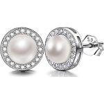 Orecchini eleganti bianchi con perle per Donna 