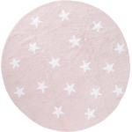 Passatoie scontate rosa di cotone lavabili in lavatrice diametro 150 cm 