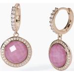 Orecchini rosa in argento con pietre per Donna da 18 carati 