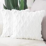 Cuscini bianchi 50x50 cm in velluto tinta unita 2 pezzi per divani morbidi 