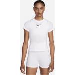 Polo bianche S in mesh traspiranti mezza manica da tennis per Donna Nike Dri-Fit 