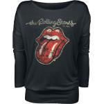 Maglia Maniche Lunghe di The Rolling Stones - Plastered Tongue - S a XL - Donna - nero