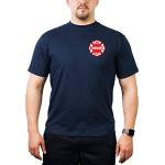 Maglietta Chicago Fire DePT con stemma standard sul petto dei vigili del fuoco di Chicago, Uomo, blu navy, L