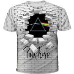 Magliette & T-shirt casual nere 6 XL taglie comode all over traspiranti a girocollo mezza manica con scollo rotondo per Uomo Pink Floyd 