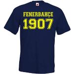 Maglietta da uomo, modello Fenerbahce Istanbul, molti Colori, taglia S - 5XL Giallo-blu navy S