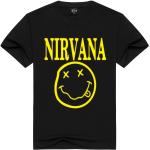 Maglietta ufficiale dei Nirvana con faccina sorridente Rock Band Kurt