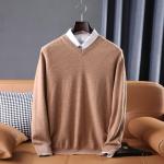 Pullover casual neri 3 XL taglie comode di lana merino per l'autunno manica lunga per Uomo 