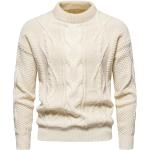Maglie casual bianche XXL taglie comode di lana a righe per l'autunno manica lunga a trecce per Uomo Generic 