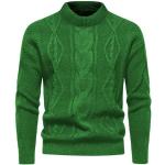 Maglie casual verdi L taglie comode di lana a righe per l'autunno manica lunga a trecce per Uomo Generic 