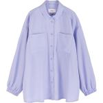 Camicie oversize scontate classiche viola XL taglie comode in poliestere lavabili in lavatrice per Donna Makia 